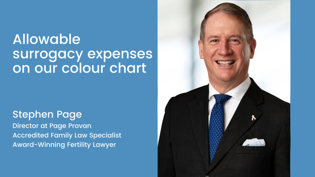 Allowable surrogacy expenses on our colour chart