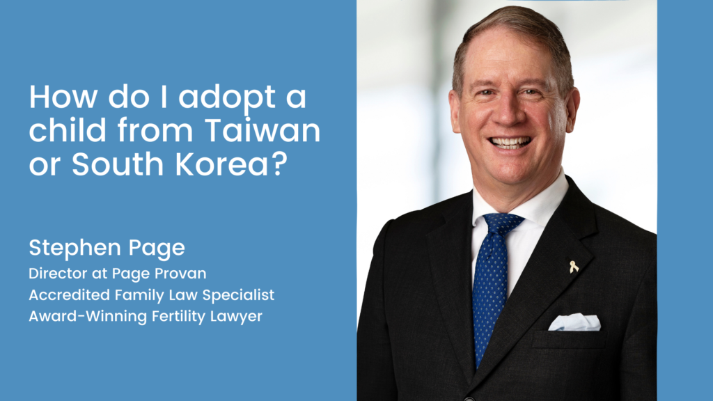 How do I adopt a child from Taiwan or South Korea?