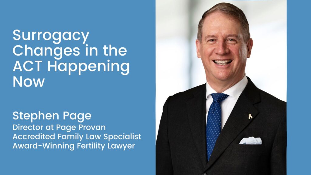 Surrogacy Changes in the ACT Happening Now